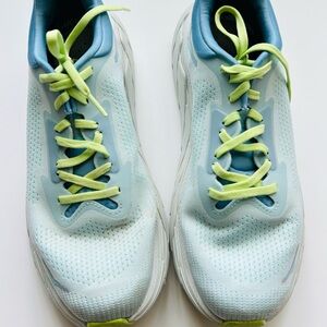 Hoka Blue and Green Sneakers Breathable Mesh Design